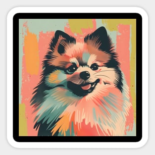 Retro Spitz: Pastel Pup Revival Sticker